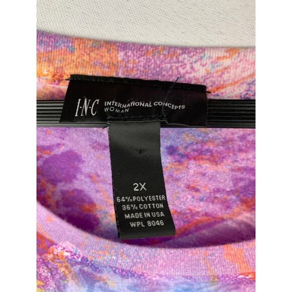 Women's INC Tie-Dye Long Sleeve Peace Graphic Tee Size 2X – Colorful Casual Top - Picture 8 of 8